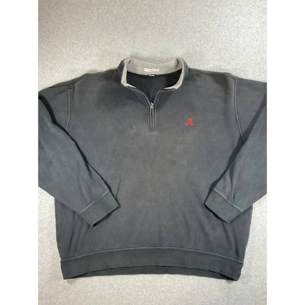 Peter Millar Alabama Crimson Tide Quarter Zip Sweatshirt Mens XXL Grey 1659